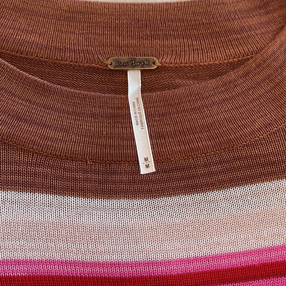 Free People Striped Scoop Neck Sweater Medium - Picture 5 of 5